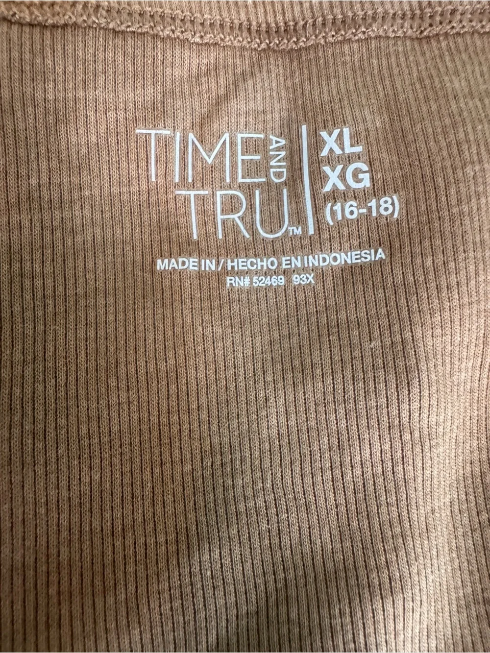 Time and Tru Short Sleeve Henley Tees - Tan & Charcoal set of 2 - Picture 6 of 7